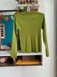 Green Mock Neck Top