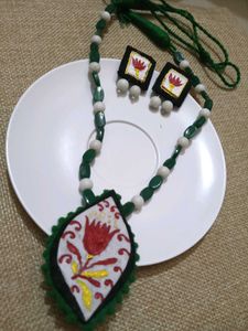 Handmade Floral Necklace & Earring Set