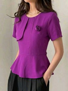 New with tag Elegant Purple Peplum Top