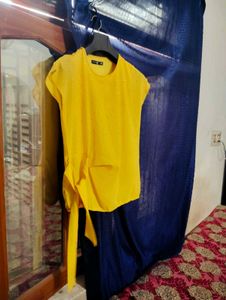 Sparkly Yellow Asymmetrical Top