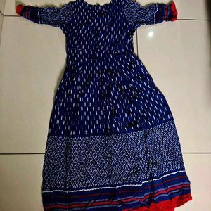 Blue Printed Dress