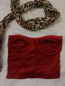 Red Velvet Bustier (only top)