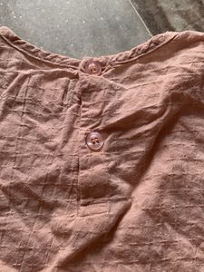 Pink Pleated Long Sleeve Top