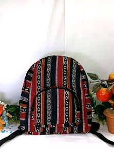 🎒Ethnic Print Backpack in Red