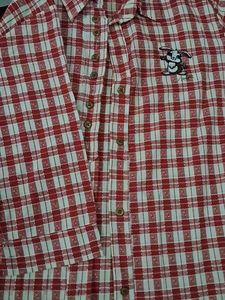 RED cheque, white shirt 👕 and PINK  color