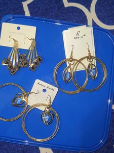 Assorted Fashion Earrings - Gold Tones