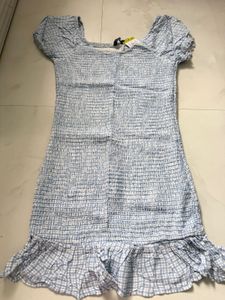Cute Smocked Blue Gingham Dress