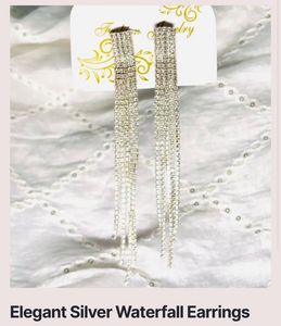 Sparkling Silver Waterfall Dangle Earrings