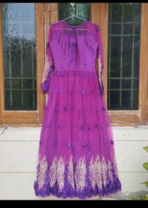 Elegant Purple Net Maxi Dress✨