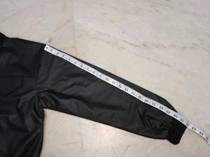 Women's Black Faux Leather Stylish Jacket