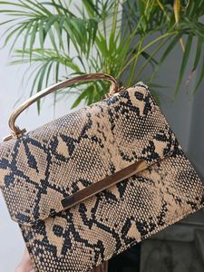 Chic Snake Print Clutch Bag
