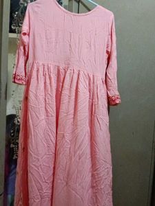 Pink Embroidered Peplum Kurta