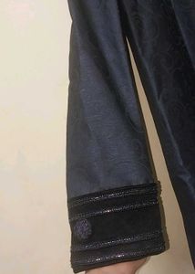 Men's Dark Blue Embroidered Sherwani Jacket