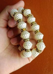 Charming Pearl &amp; Pink Stone Jewellery Set
