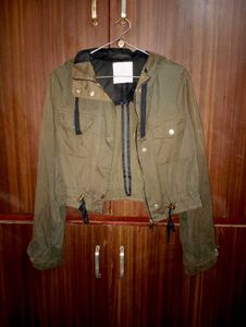 Green Cropped Hooded Jacket
