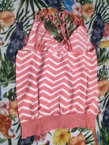 Coral Chevron Tank Top