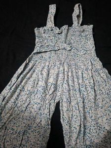 Cute Blue Floral Jumpsuit for Girls
