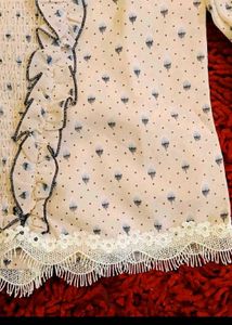 Sheer Heart Print Blouse with Ruffles