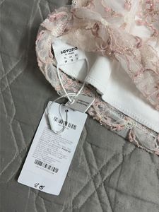 White Floral Sequin Mini Skirt , Unused , Savana