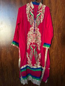 Kashmiri Embroidered Pink Kurta