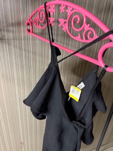 Chic Black Ruffle Mini Dress