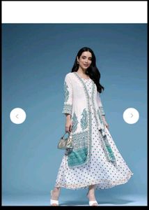Elegant White & Teal Kurta Set