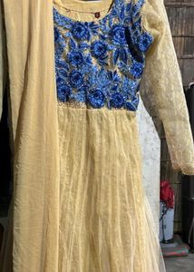 Golden Anarkali Suit For Women