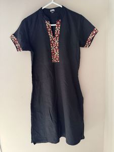 Black Cotton Kurta