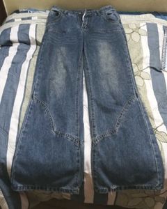 Wide Leg Blue Denim Jeans