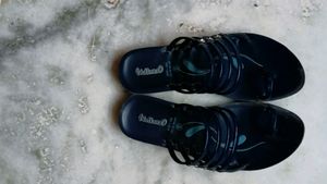 flate slipper with stripers