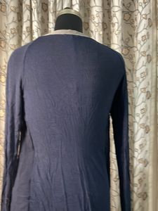 Elegant Navy Blue Pleated Kurta