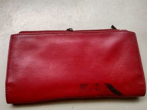 Vibrant Red Abstract Print Wallet