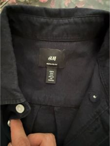 H&amp;M Men's Dark Blue Regular Fit Shirt