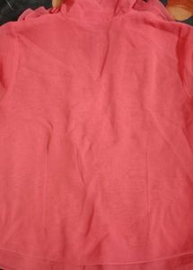 Sheer Coral Ruffle Blouse