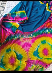 Vibrant Tie-Dye Saree