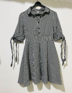 Gingham Fit &amp; Flare Shirt Dress