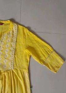 Yellow Embroidered Kurta
