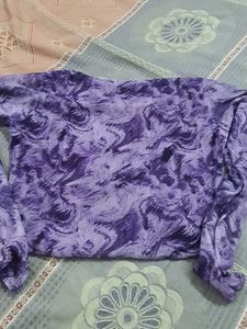 purple MESH Tie-Dye Long Sleeve Top