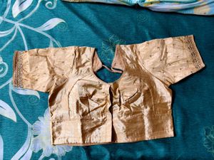 Gold heavy work Silk Blouse