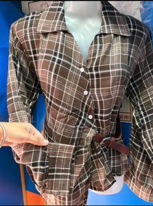 Chic Plaid Bell Sleeve Blouse