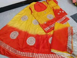 rajputi poshak Yellow & Orange