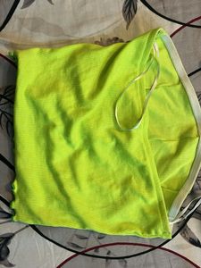 Neon Green Lettuce Trim Crop Top