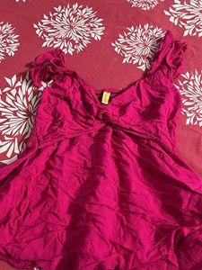 Vibrant Pink Twist Front Top