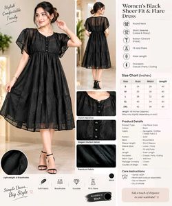 Chic Black Sheer Fit & Flare Dress