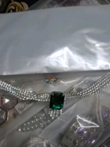 Stunning Emerald and Crystal Necklace