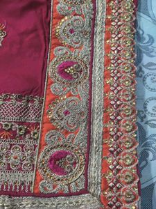 Orange Merzenta Festive Party Wear saree