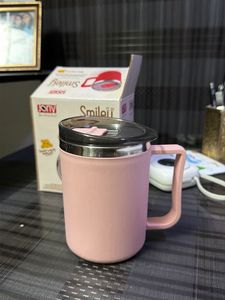 Smiley Pink Insulated Coffee Mug