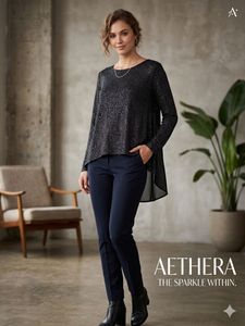 Sparkly Black Long Sleeve Top