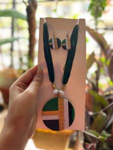Free Delivery ❗️Terracotta Necklace &amp; Earrings Set