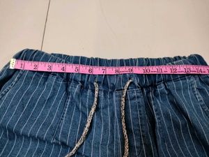 Striped Denim Joggers